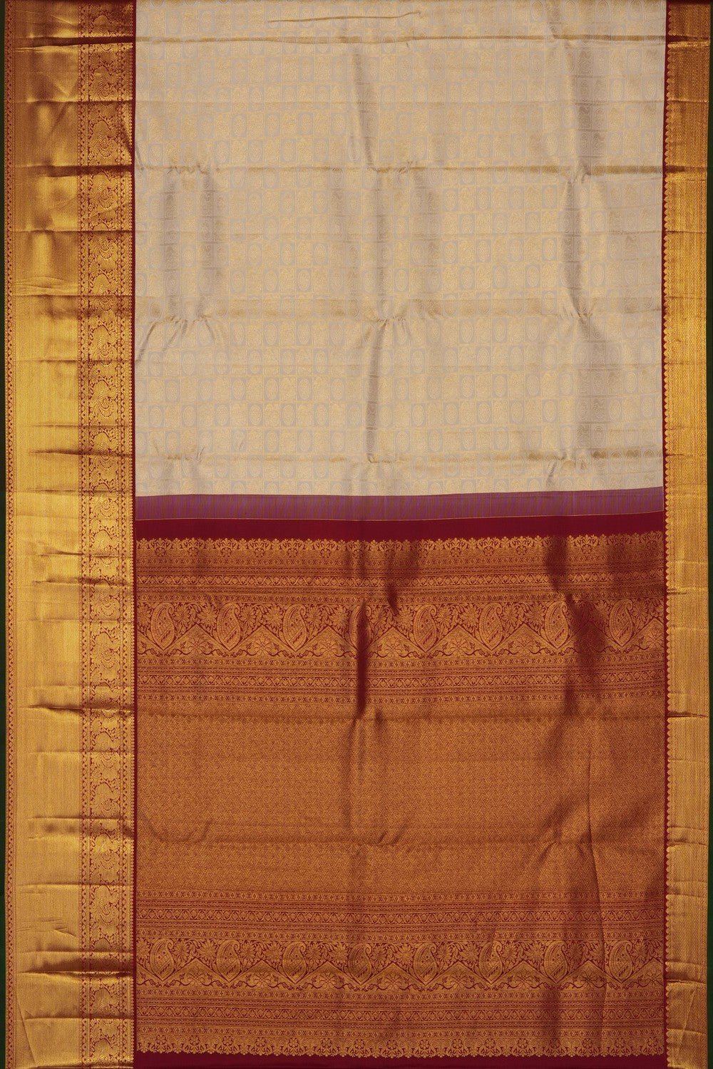 Image of Kanchipattu Brocade An Ethereal Off-White Saree