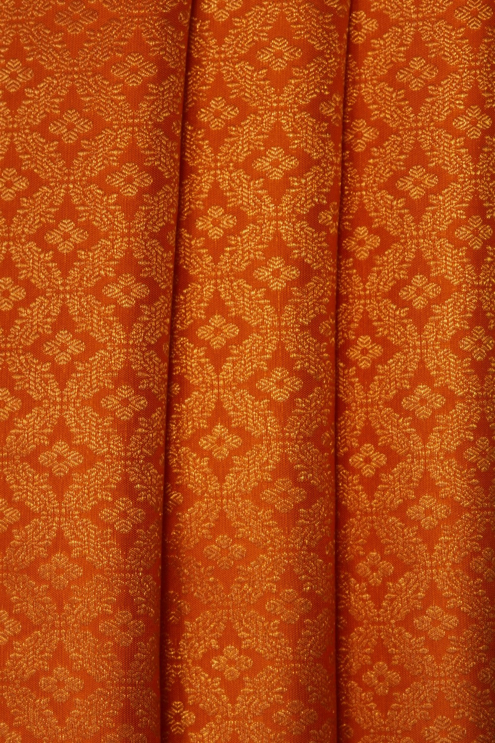 Image of Orange Kanchipattu Brocade Saree
