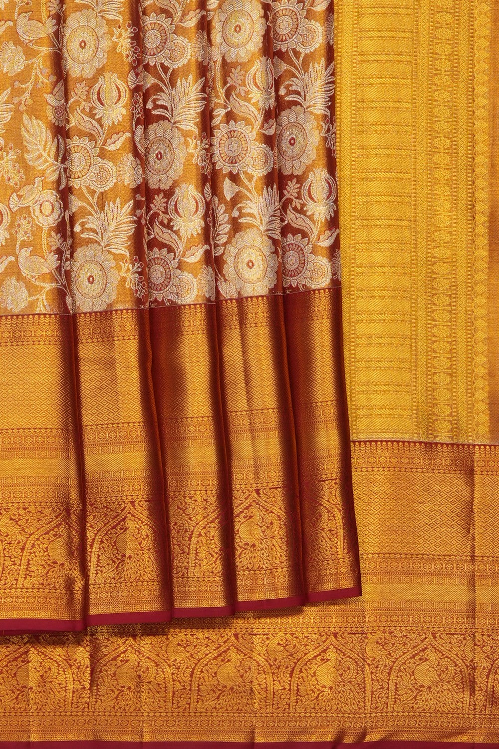 Image of Gold Kanchipattu Brocade Saree