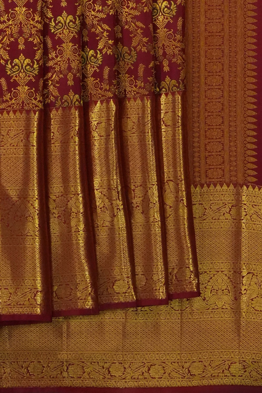 Image of Maroon Kanchipattu Brocade Saree