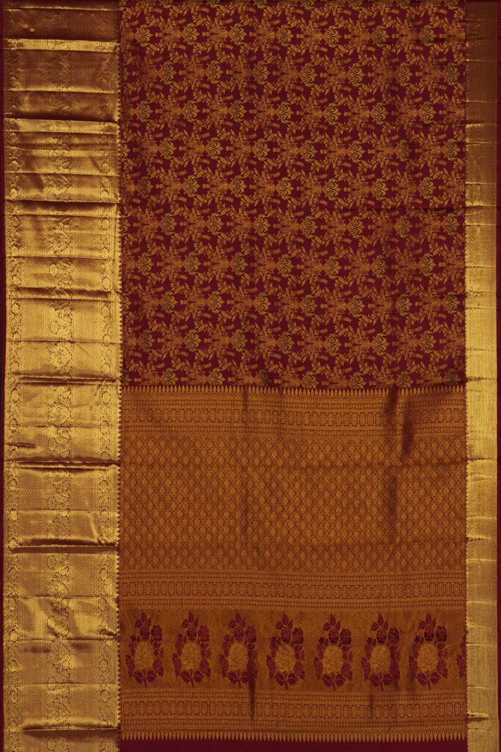 Image of Maroon Kanchipattu Brocade Saree
