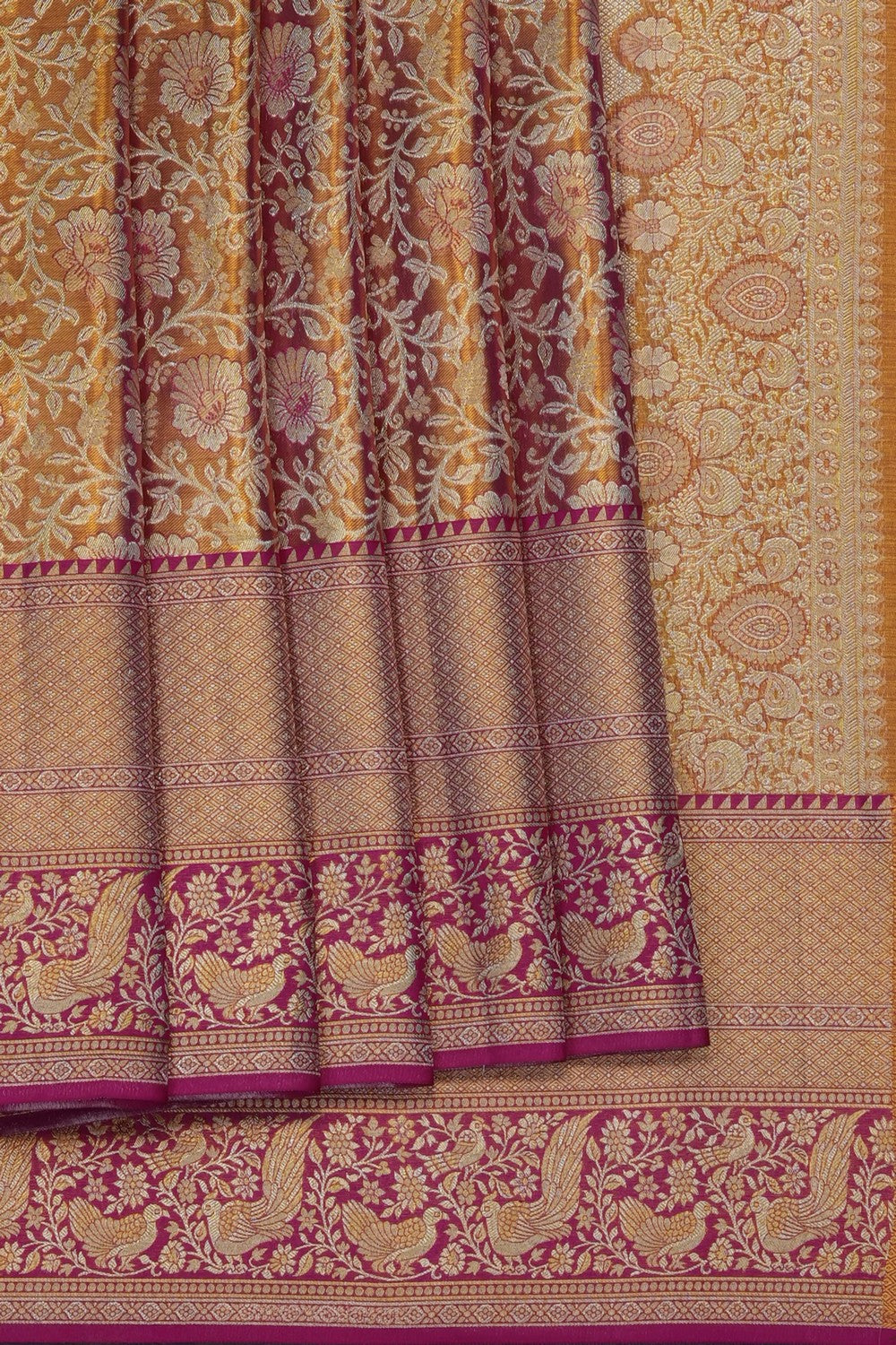Image of Gold Kanchipattu Tissue Brocade Saree