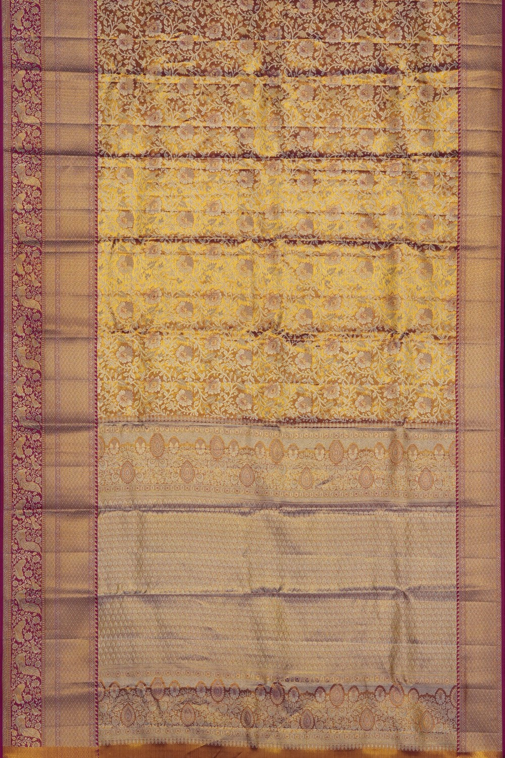 Image of Gold Kanchipattu Tissue Brocade Saree
