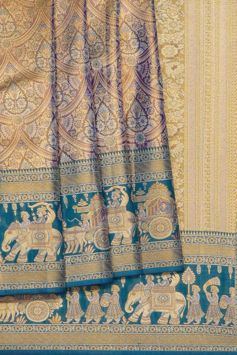 Image of Mauve Kanchipattu Tissue Brocade Saree