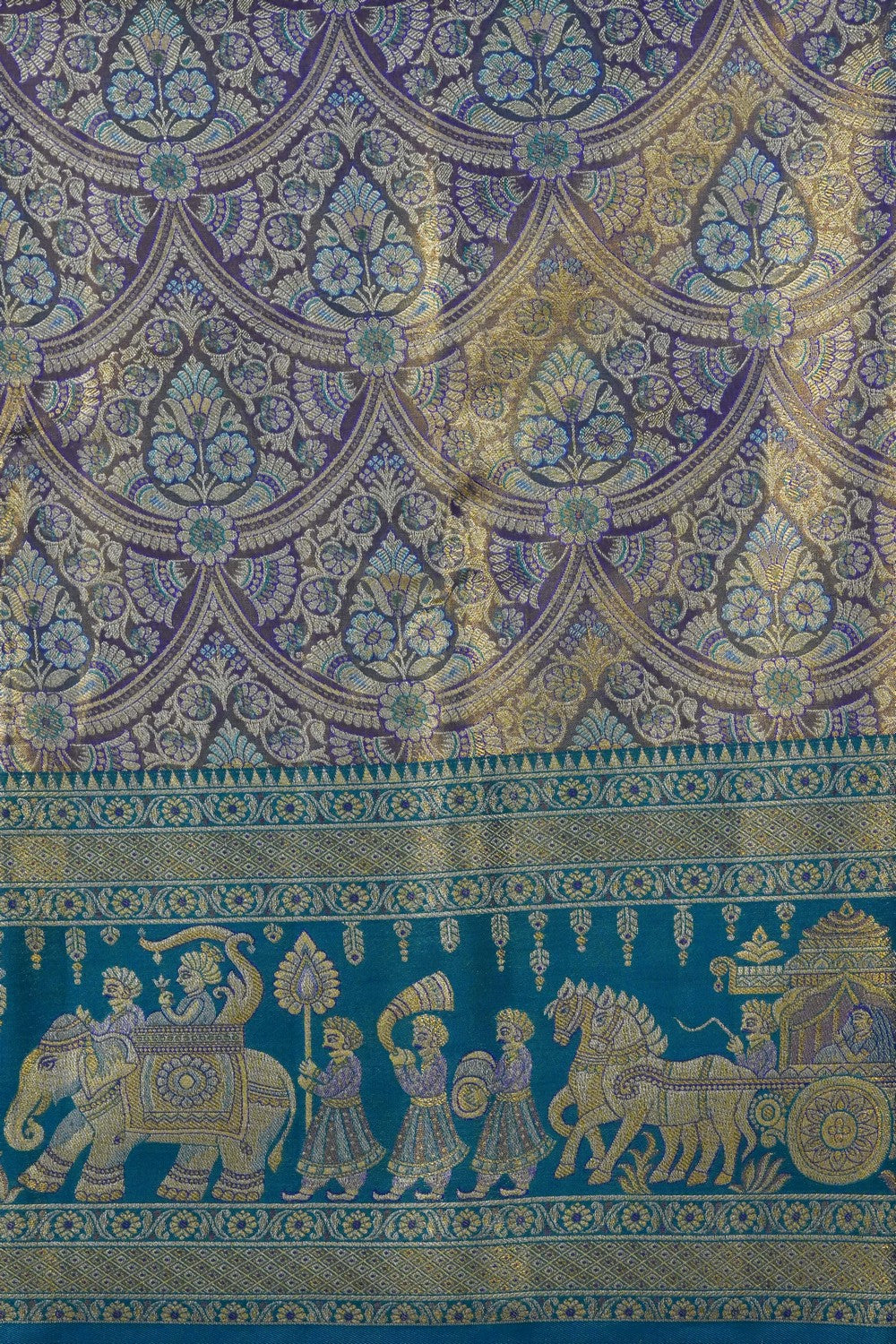 Image of Mauve Kanchipattu Tissue Brocade Saree