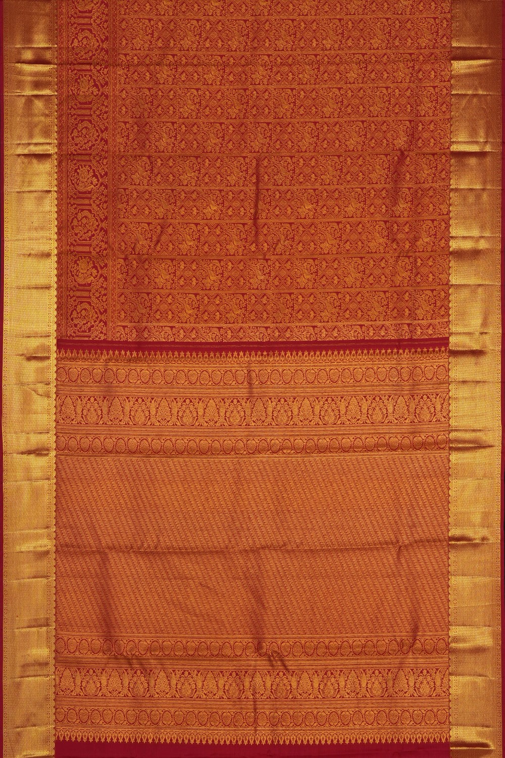 Image of Red Kanchipattu Brocade Saree