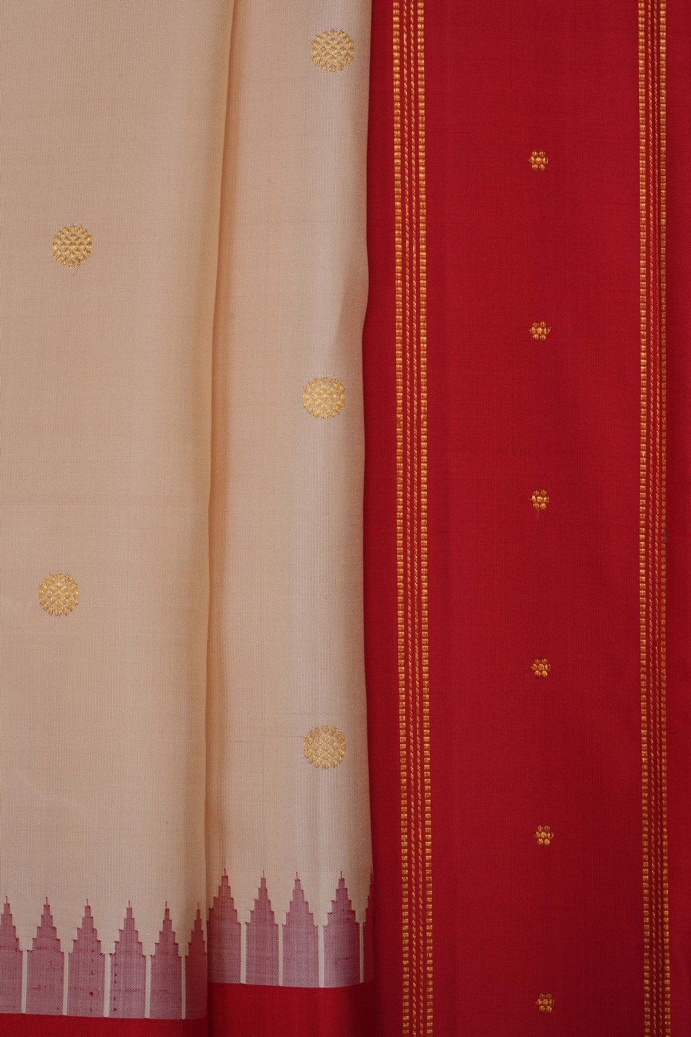 Image of Off-White Kanchipattu Saree