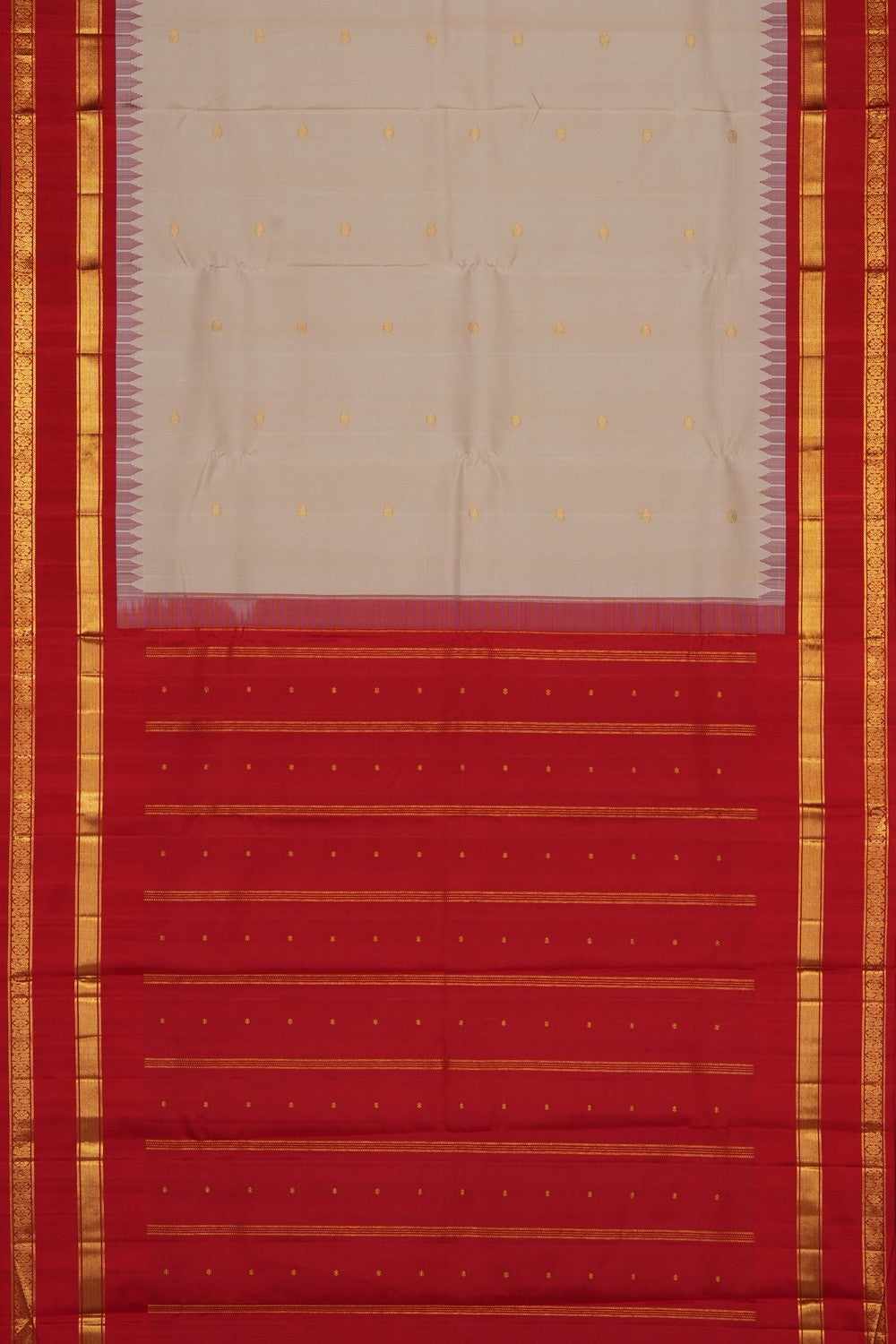 Image of Off-White Kanchipattu Saree