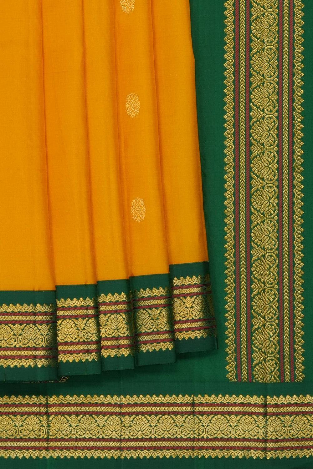 Image of Yellow Pure Silk Saree