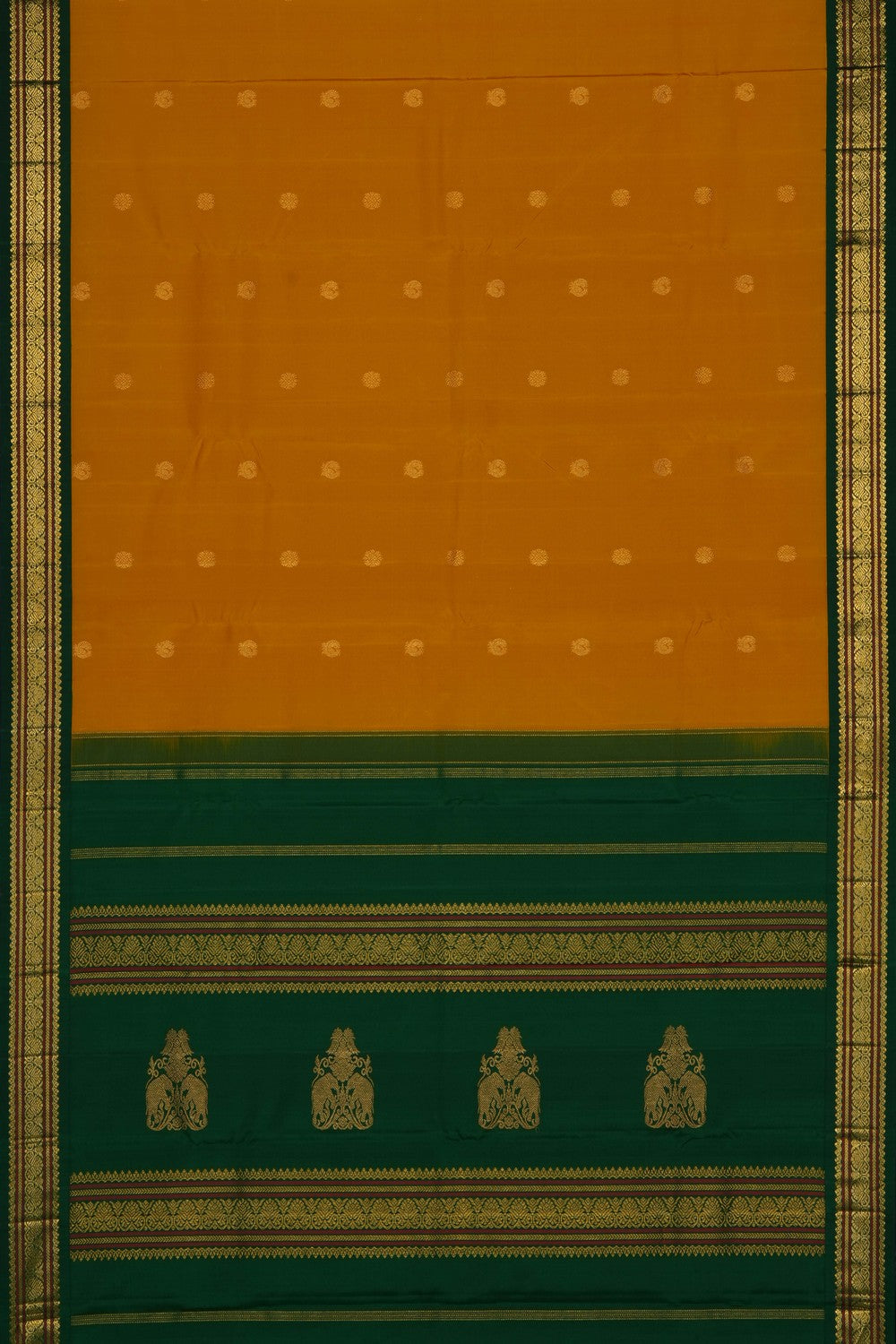 Image of Yellow Pure Silk Saree