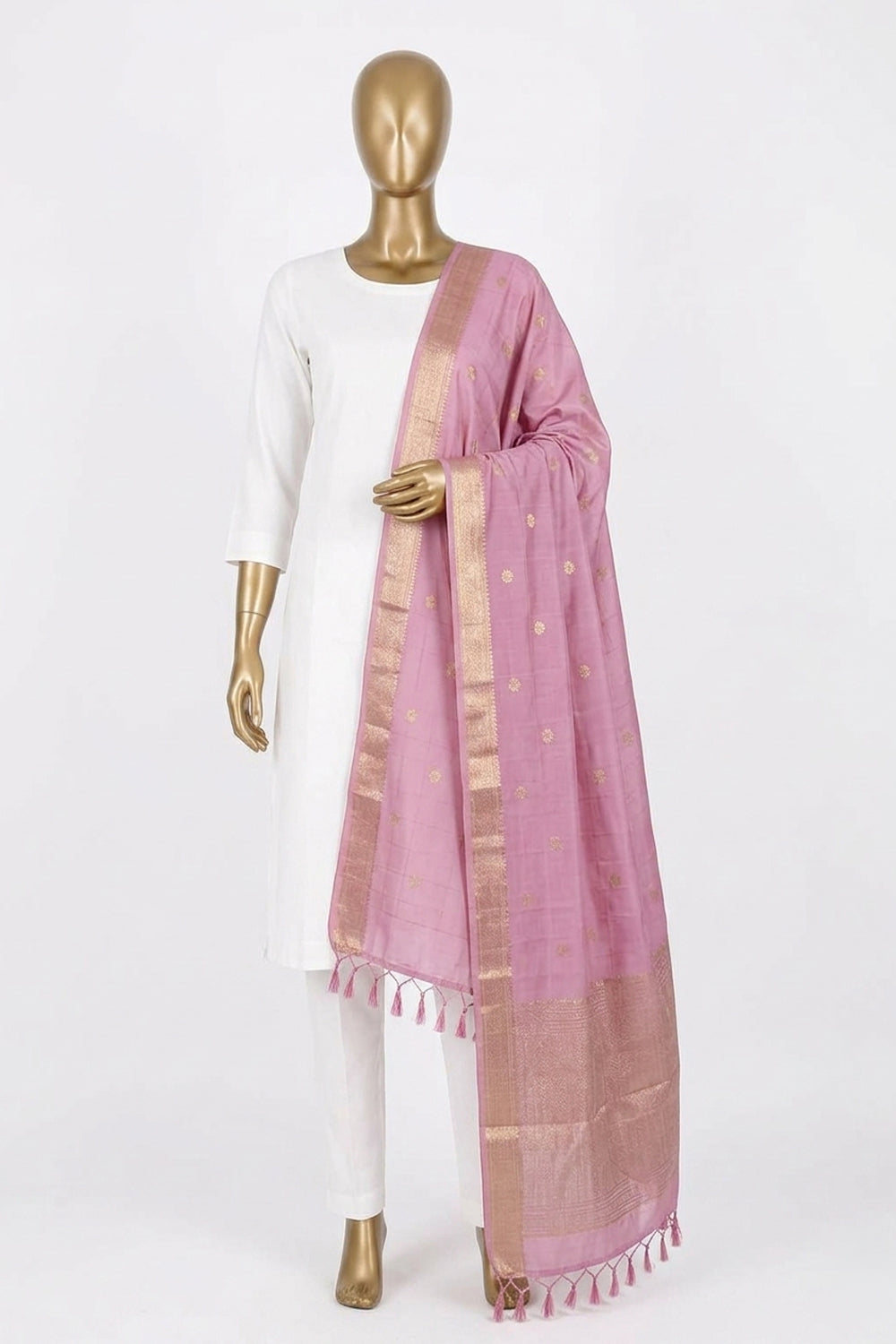 Image of Pink Kanchipattu Dupatta