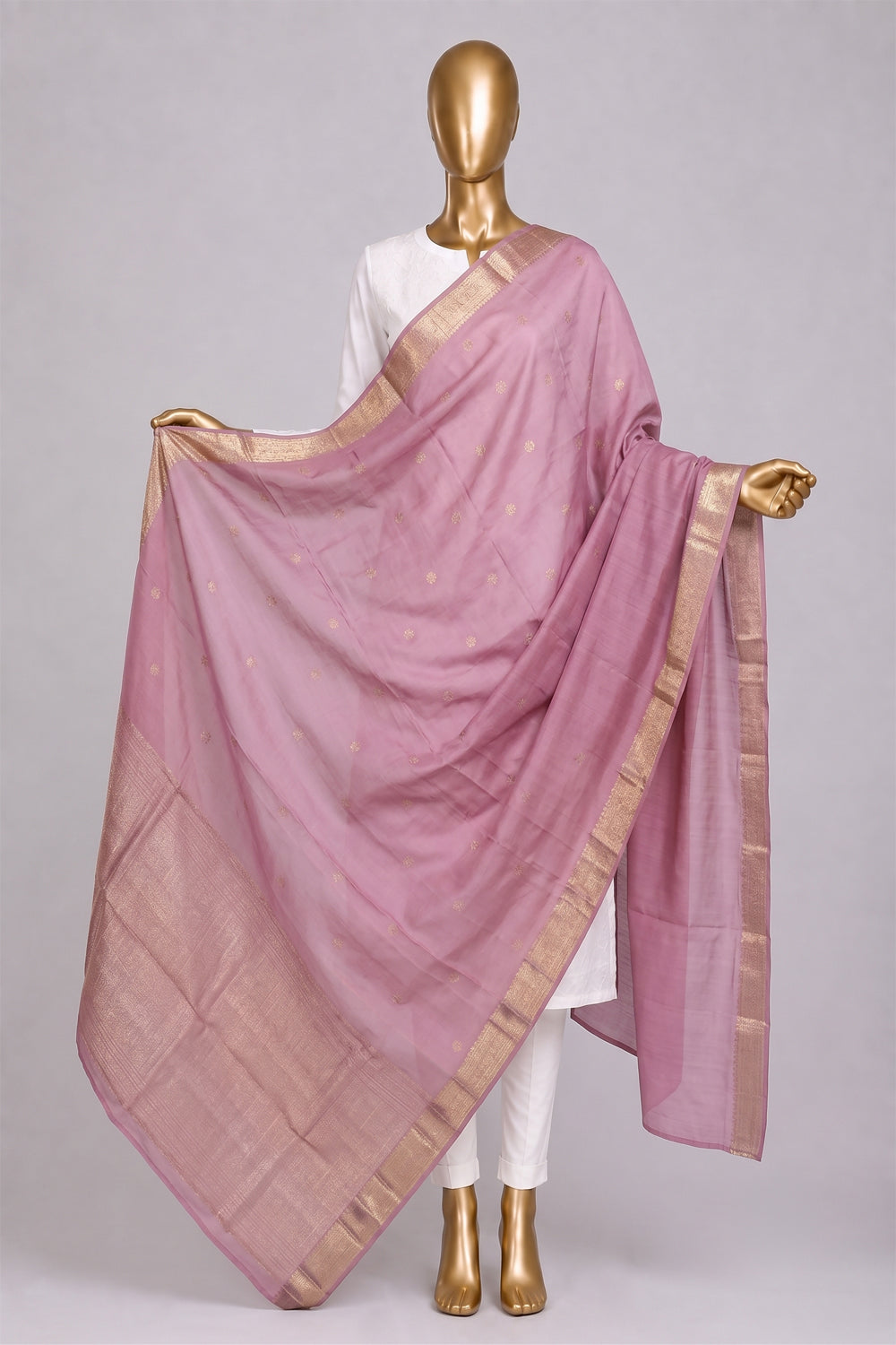 Image of Pink Kanchipattu Dupatta