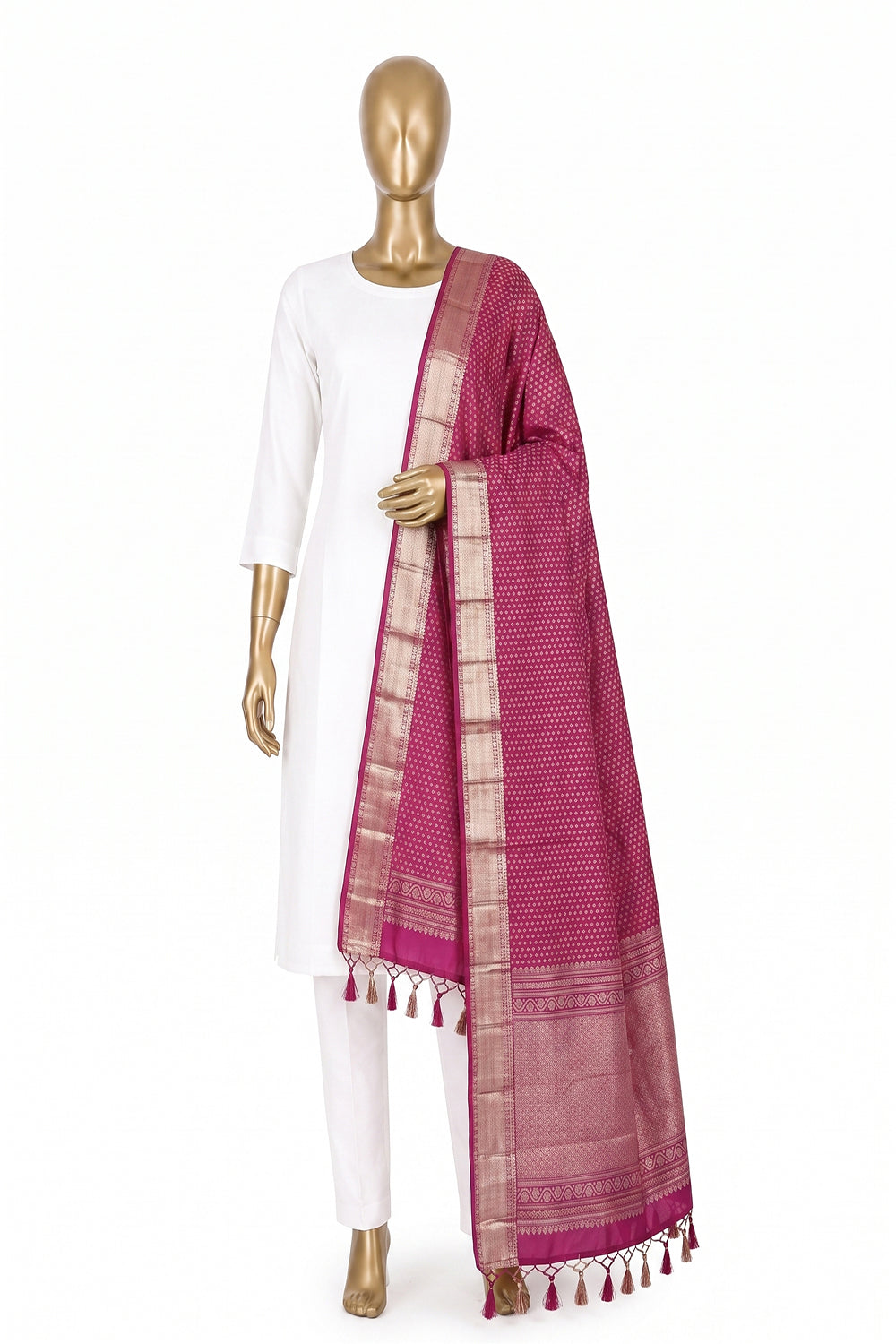 Image of Pink Kanchipattu Dupatta
