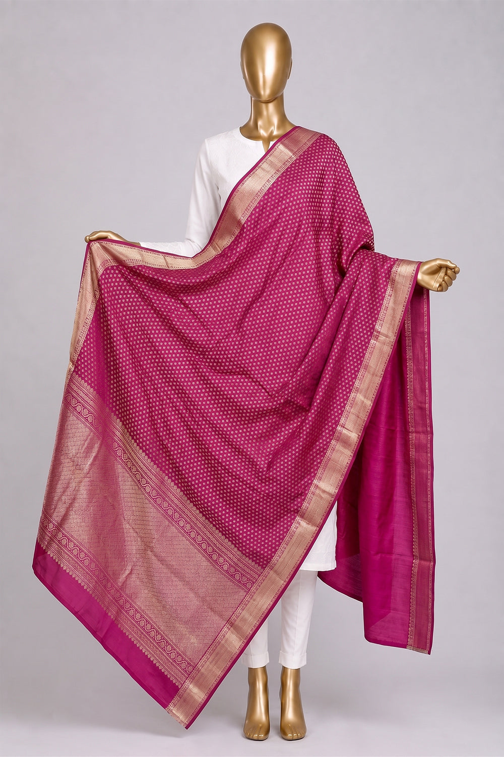 Image of Pink Kanchipattu Dupatta