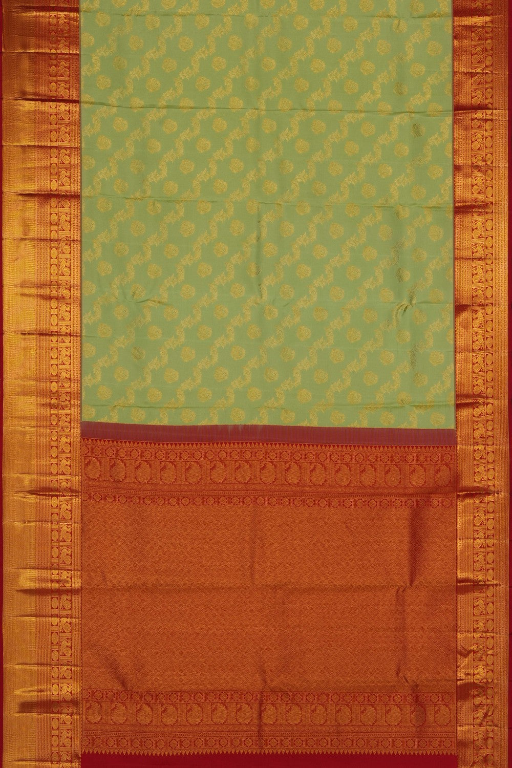 Image of Mint-Green Kanchipattu Brocade Saree