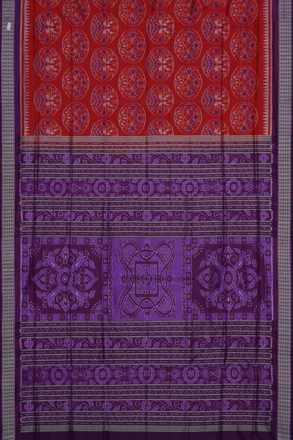 Image of Red Sambalpuri Silk Saree