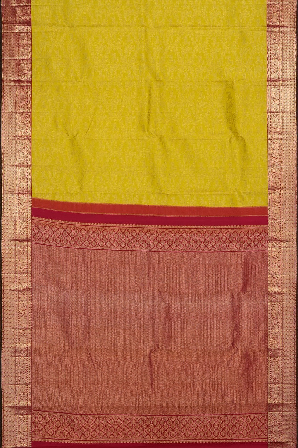 Image of Spring Yellow Kanchipattu Brocade Saree