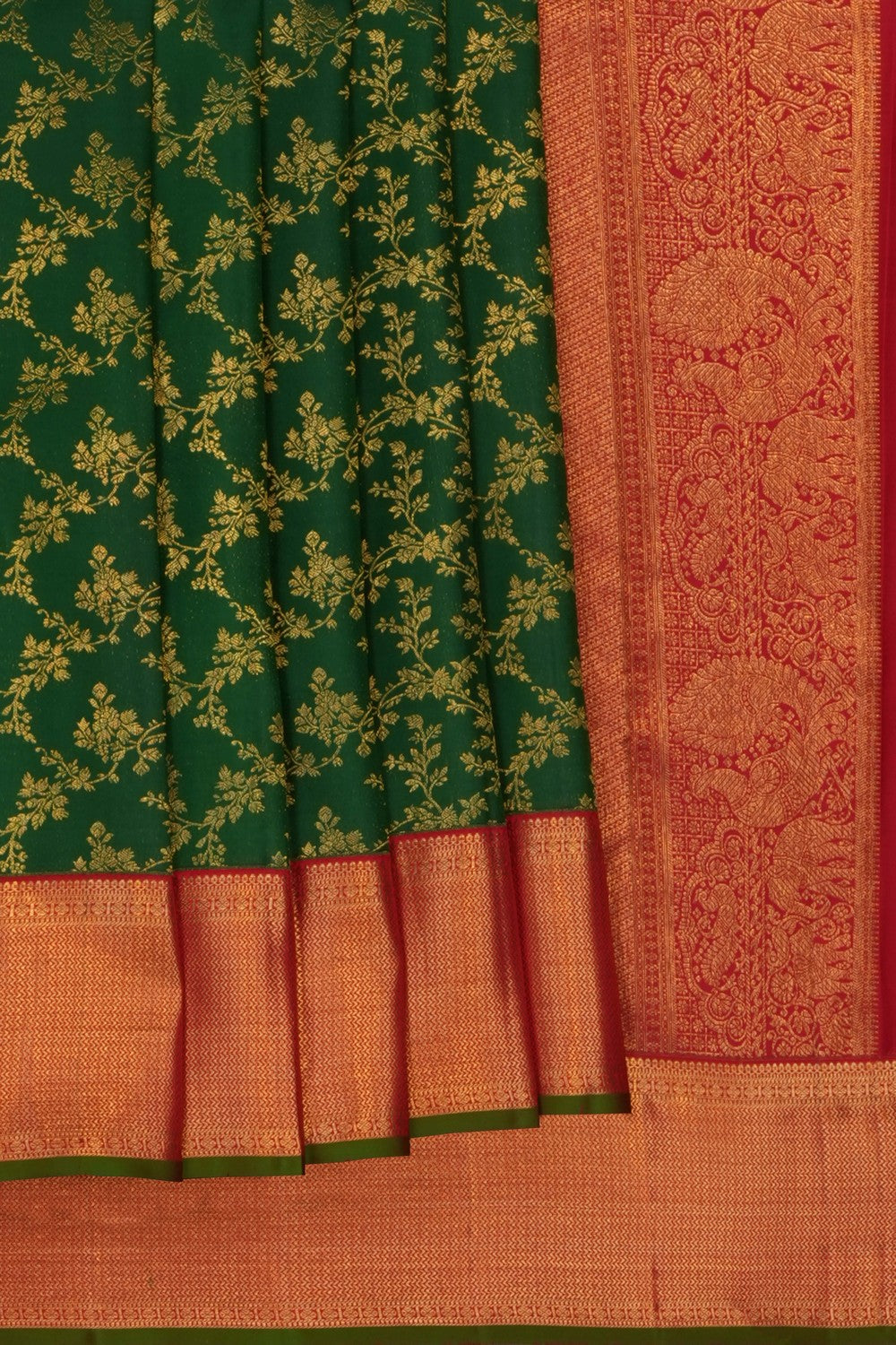 Image of Green Kanchipattu Brocade Saree