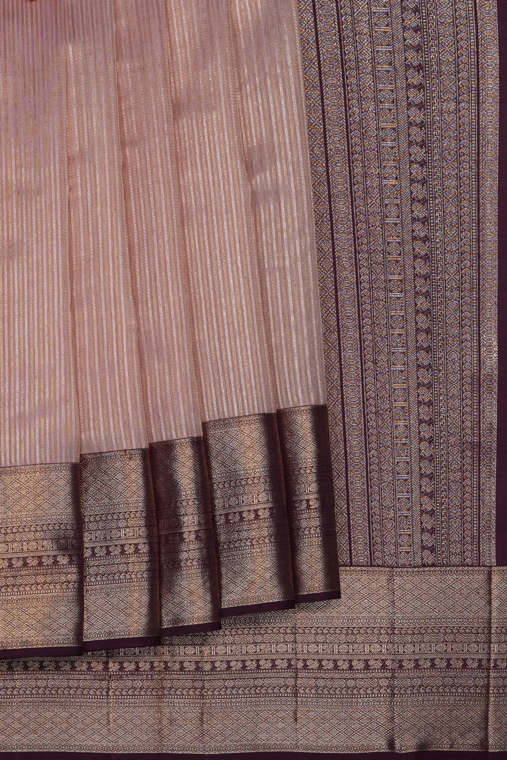 Image of Pink Linen-Kanchi Saree