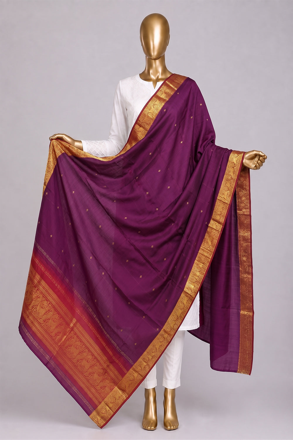 Image of Violet Kanchipattu Dupatta