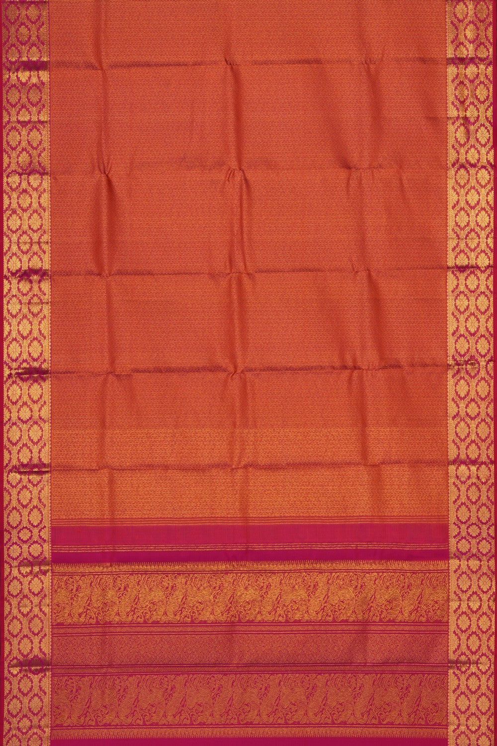 Image of Orange Kanchipattu Dupatta