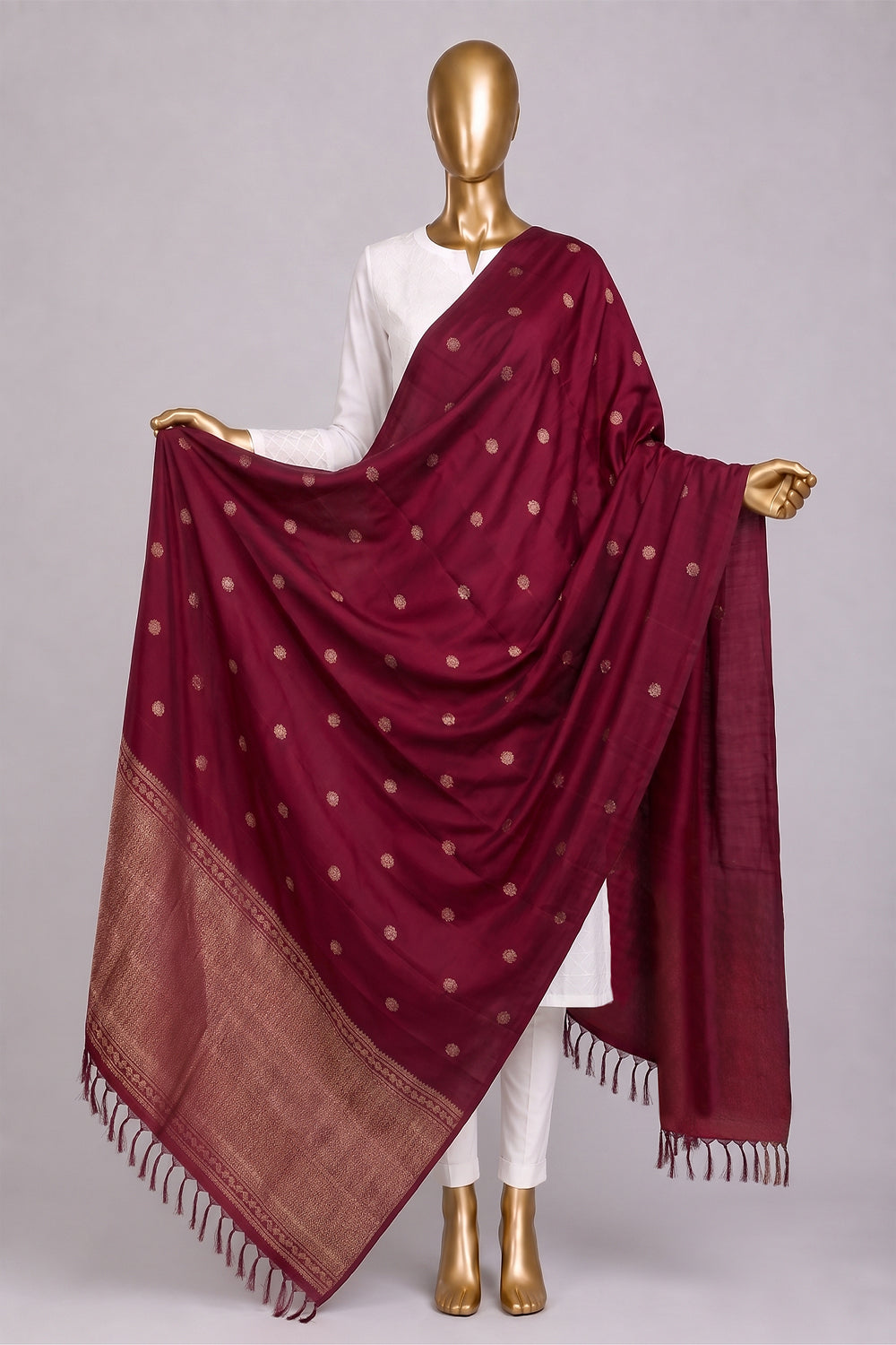 Image of Pink Kanchipattu Dupatta