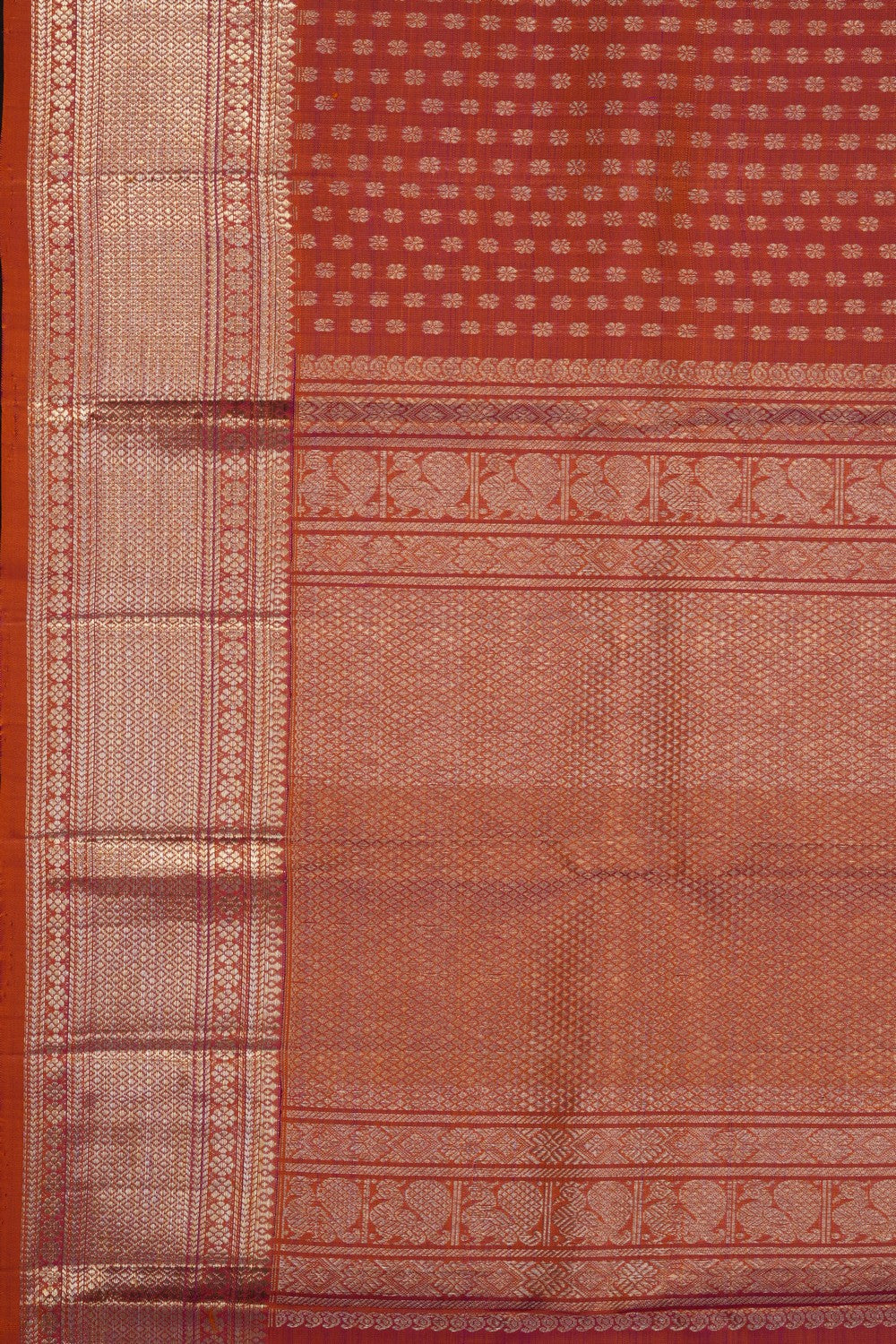 Image of Coral Orange Kanchipattu Dupatta