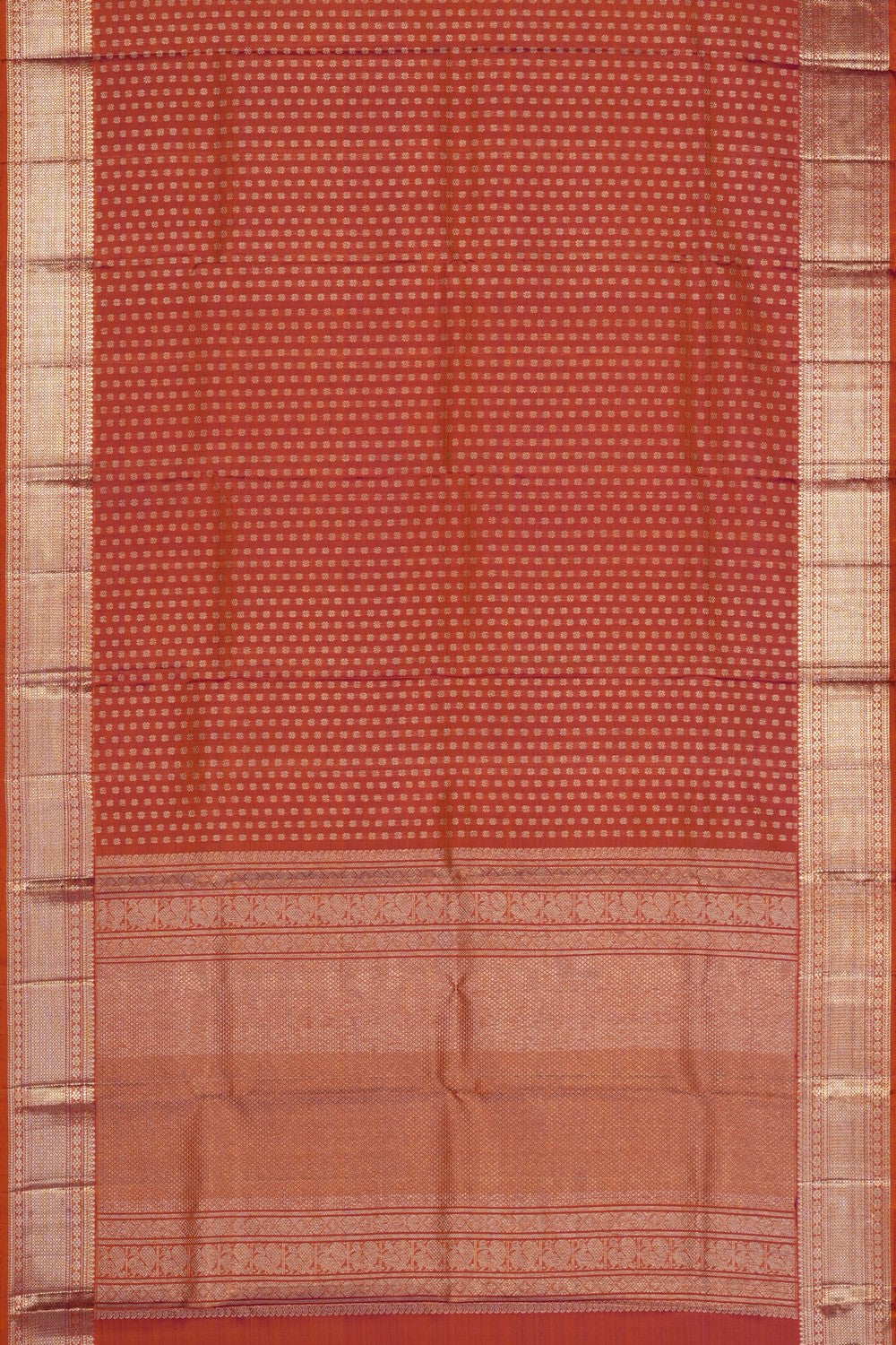 Image of Coral Orange Kanchipattu Dupatta