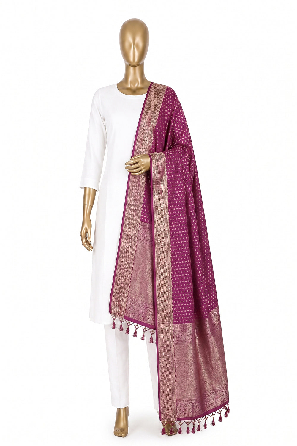 Image of Pink Kanchipattu Dupatta