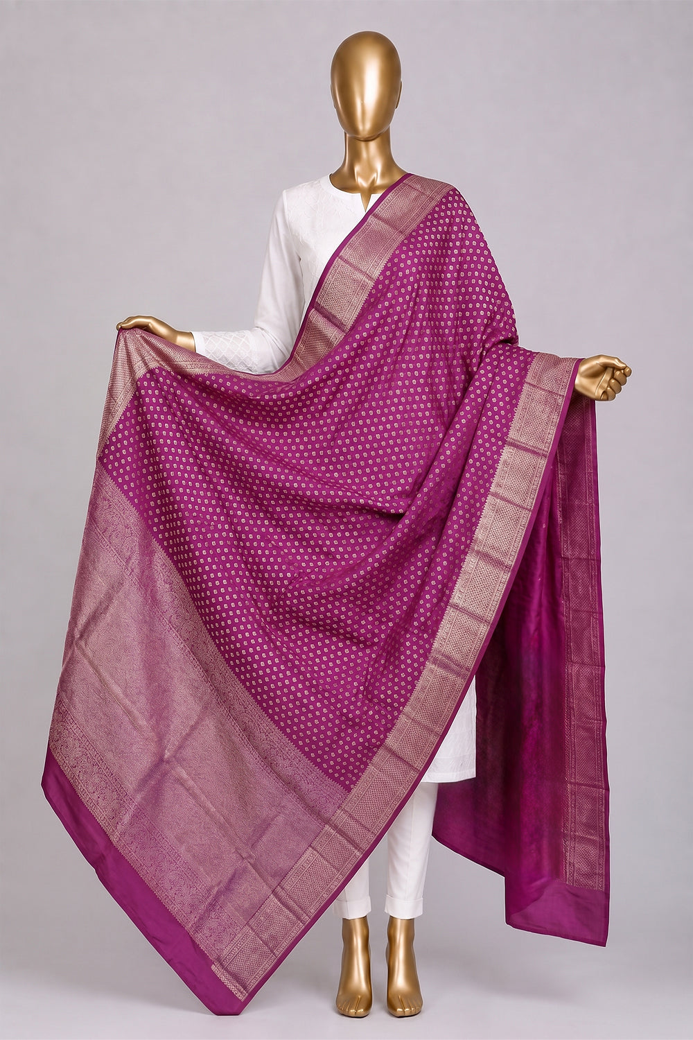 Image of Pink Kanchipattu Dupatta