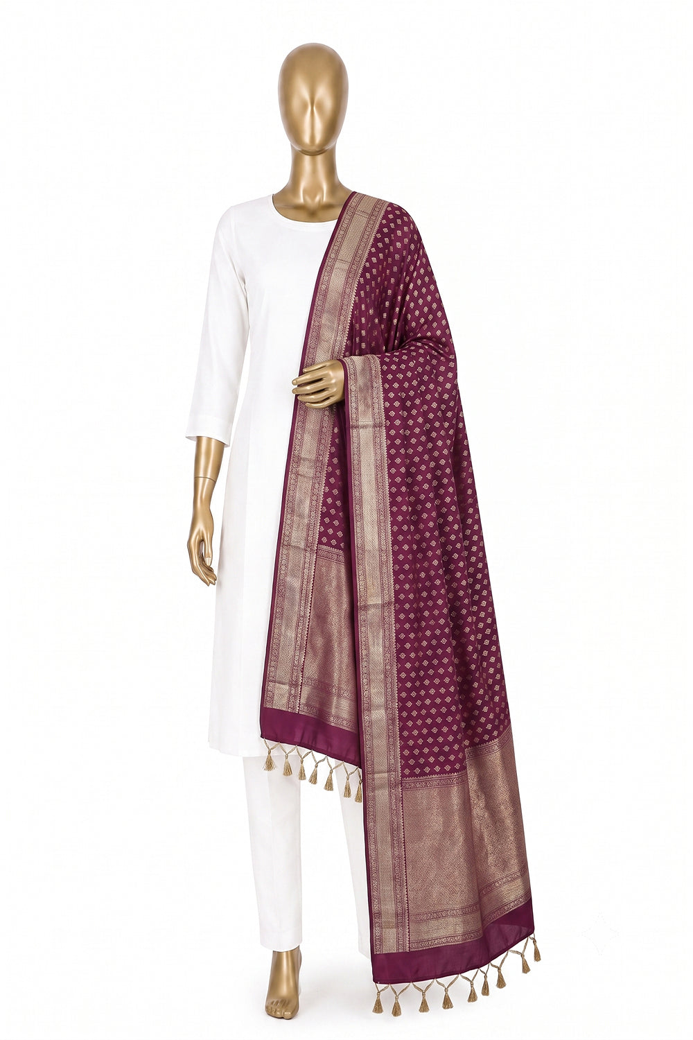 Image of Magenta Kanchipattu Dupatta