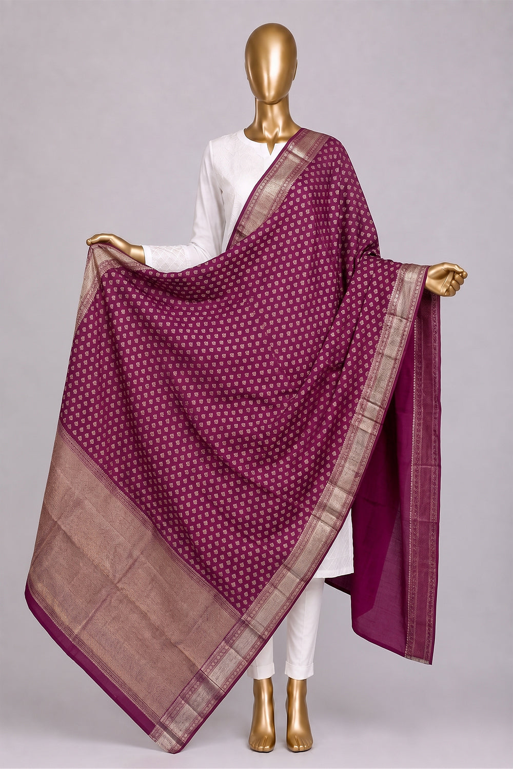 Image of Magenta Kanchipattu Dupatta