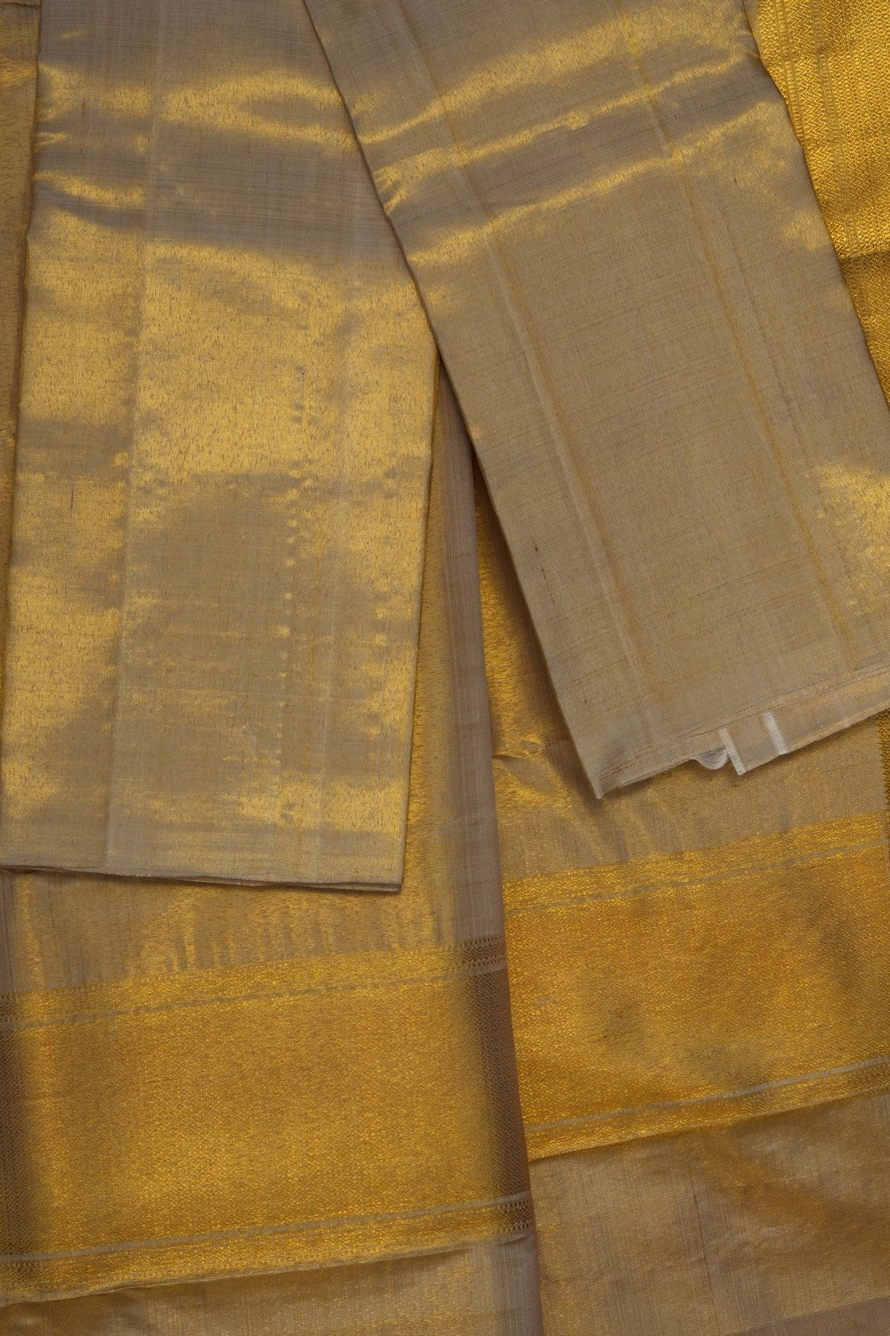 Image of Kanchi Silk Dhoti With Kanduva (8 X 4) 3 PCS Set