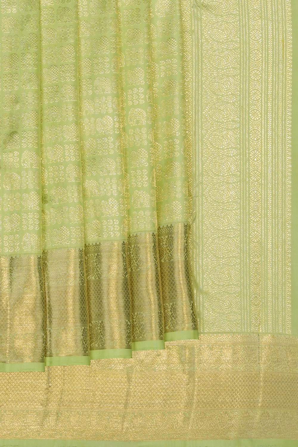 Image of Mint-Green Kanchipattu Brocade Saree