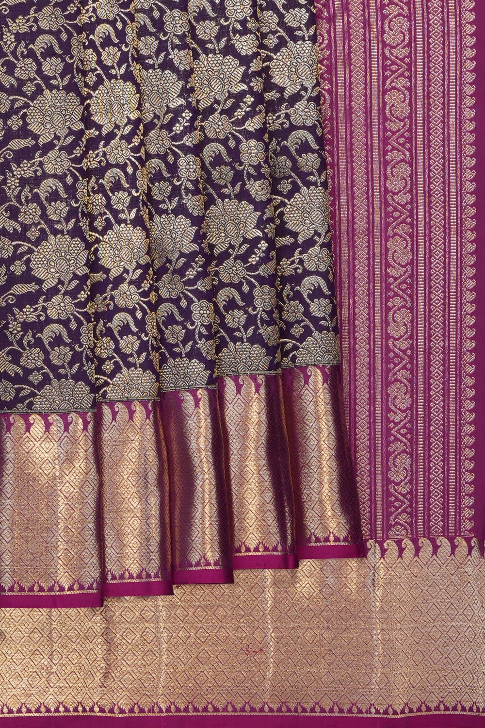 Image of Violet Kanchipattu Brocade Saree