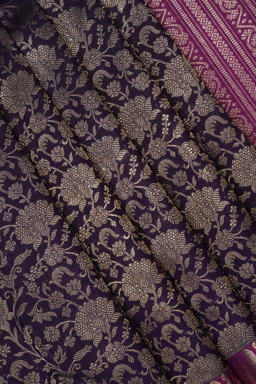 Image of Violet Kanchipattu Brocade Saree