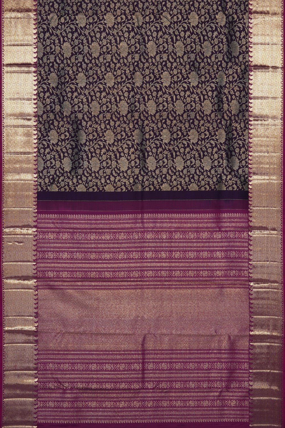 Image of Violet Kanchipattu Brocade Saree