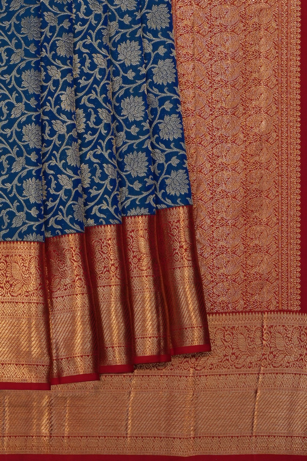 Image of Blue Kanchipattu Brocade Saree
