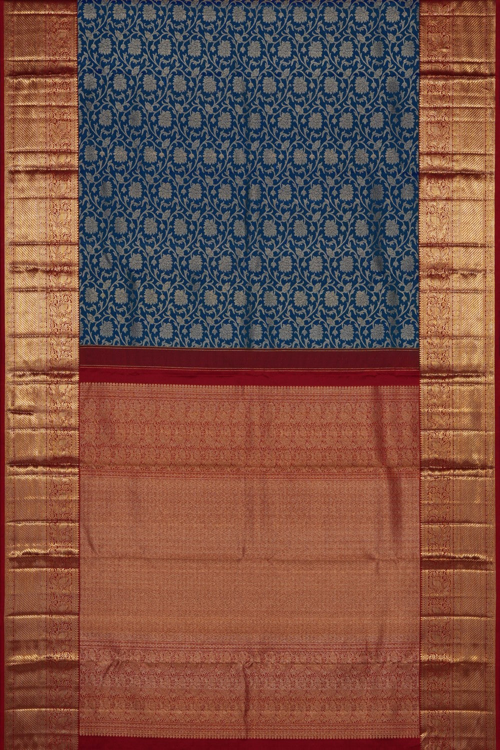 Image of Blue Kanchipattu Brocade Saree