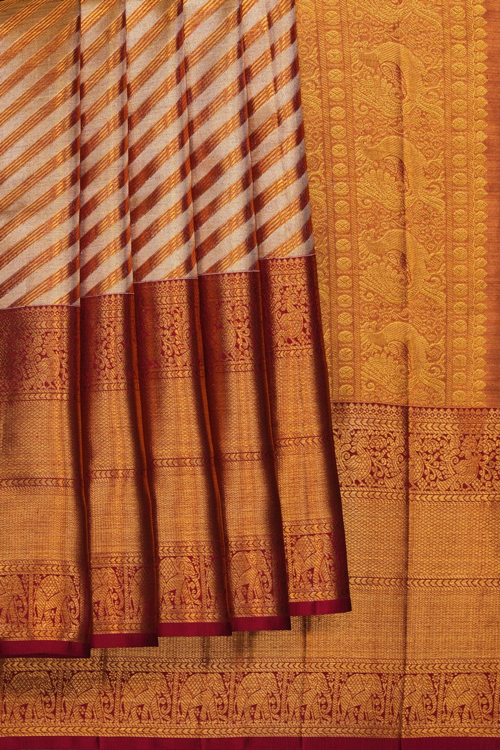 Image of Gold Kanchipattu Tissue Brocade Saree