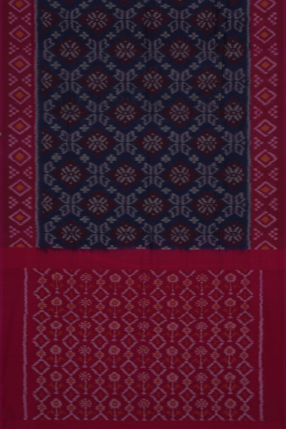 Image of Purple Pochampally Ikat Cotton Saree