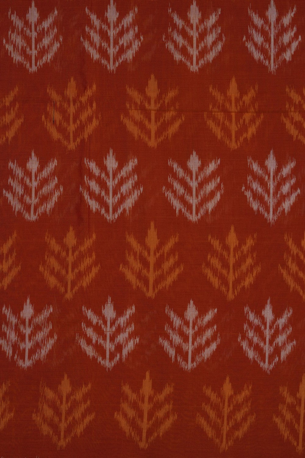 Image of Orange Pochampally Ikat Cotton Saree