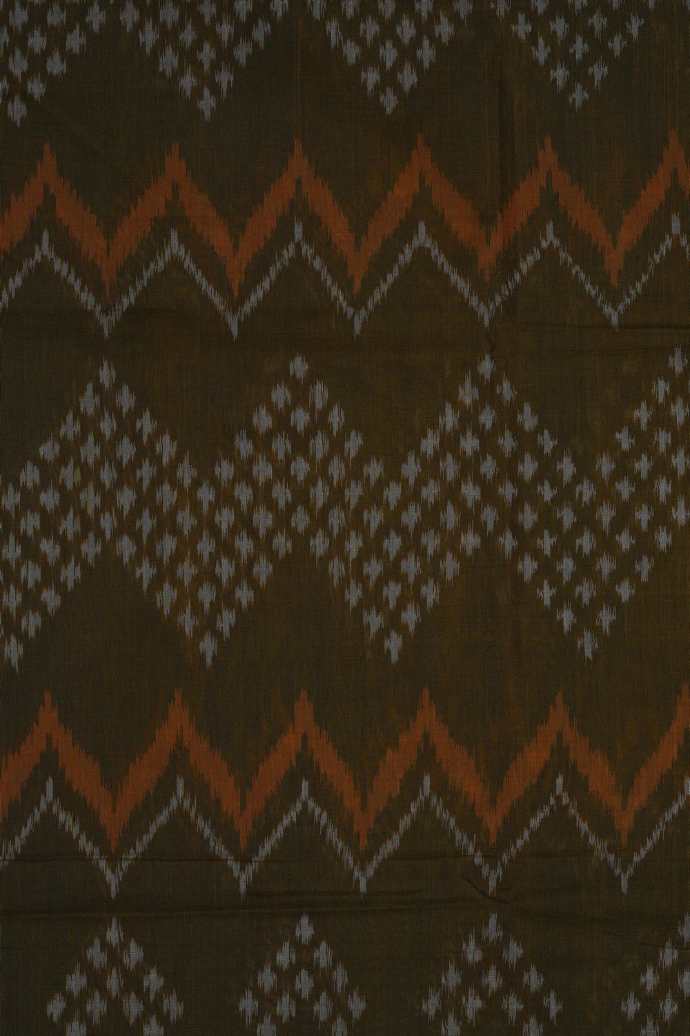 Image of Green Pochampally Ikat Cotton Saree