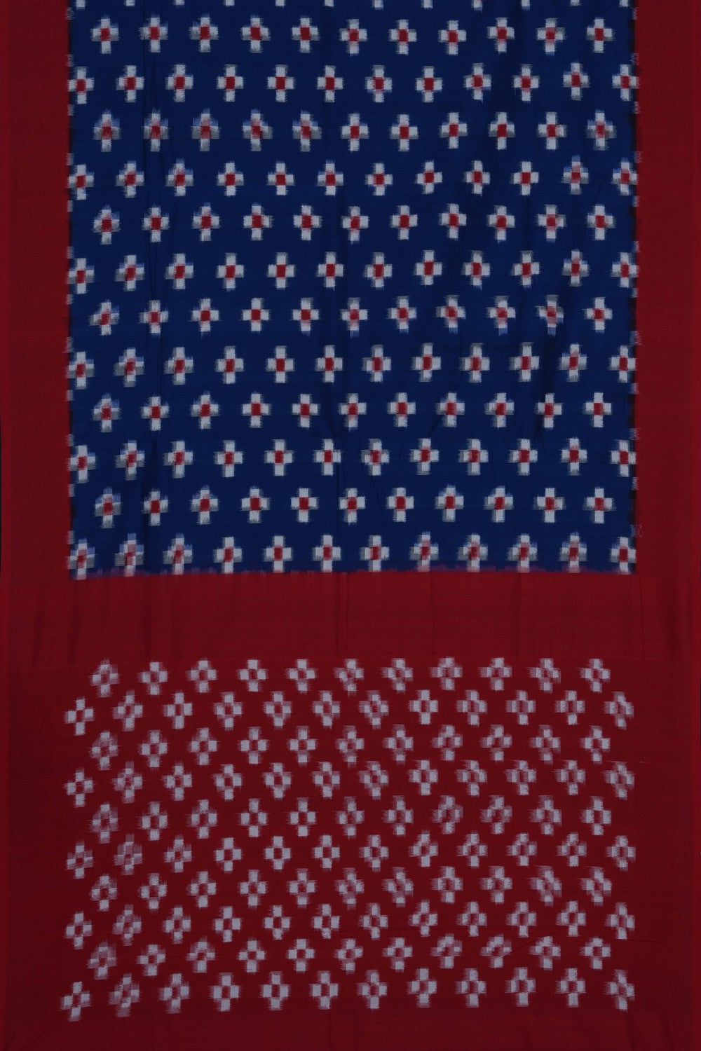 Image of Indigo Blue Pochampally Ikat Cotton Saree