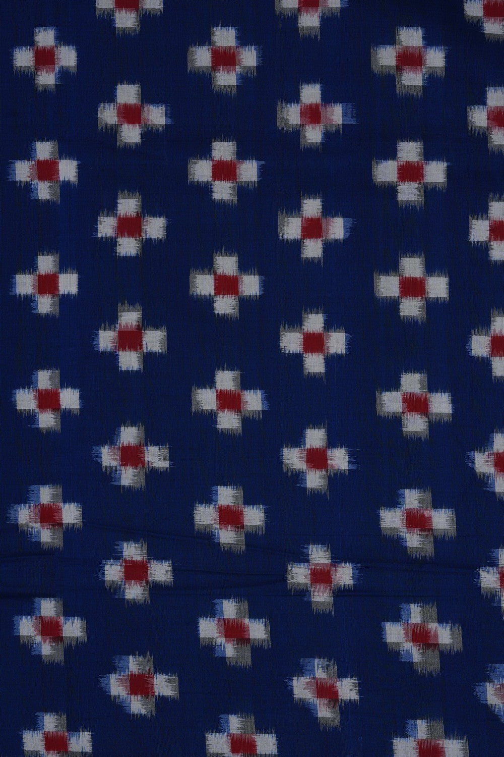 Image of Indigo Blue Pochampally Ikat Cotton Saree