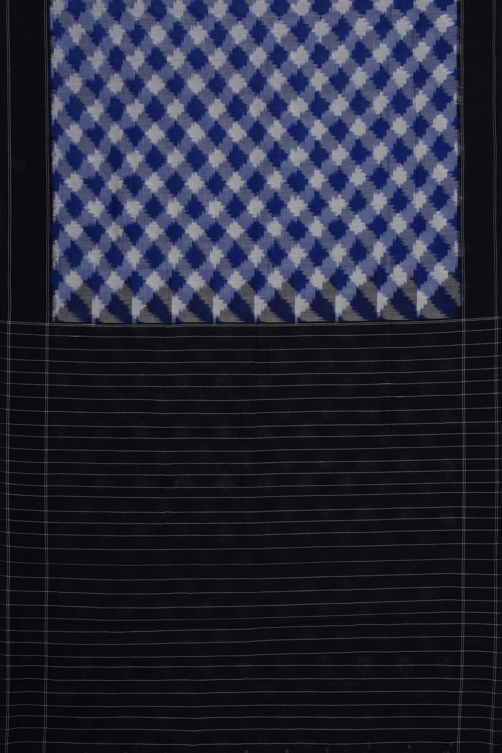 Image of Blue Pochampally Ikat Cotton Saree