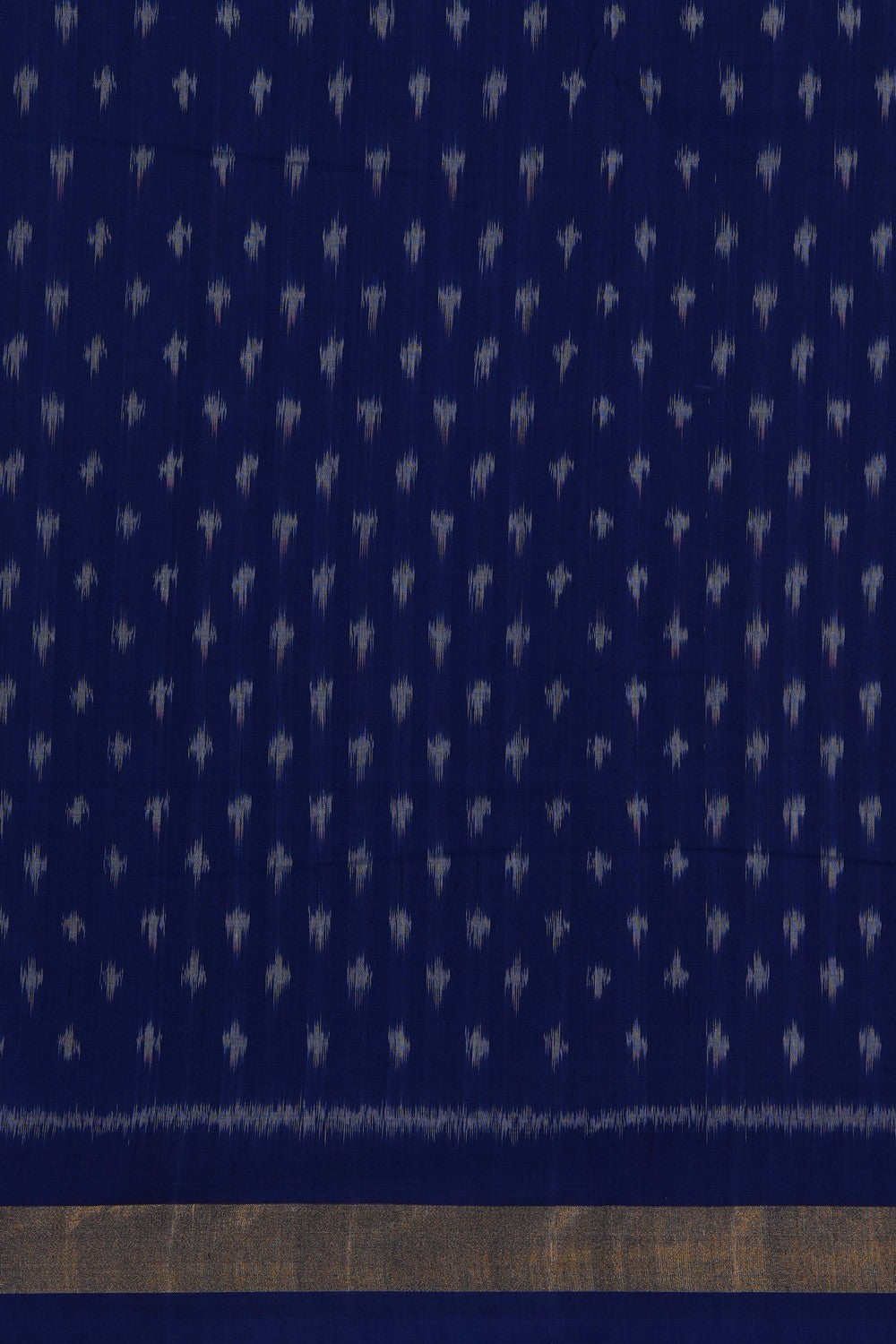 Image of Off-White Pochampally Ikat Cotton Saree
