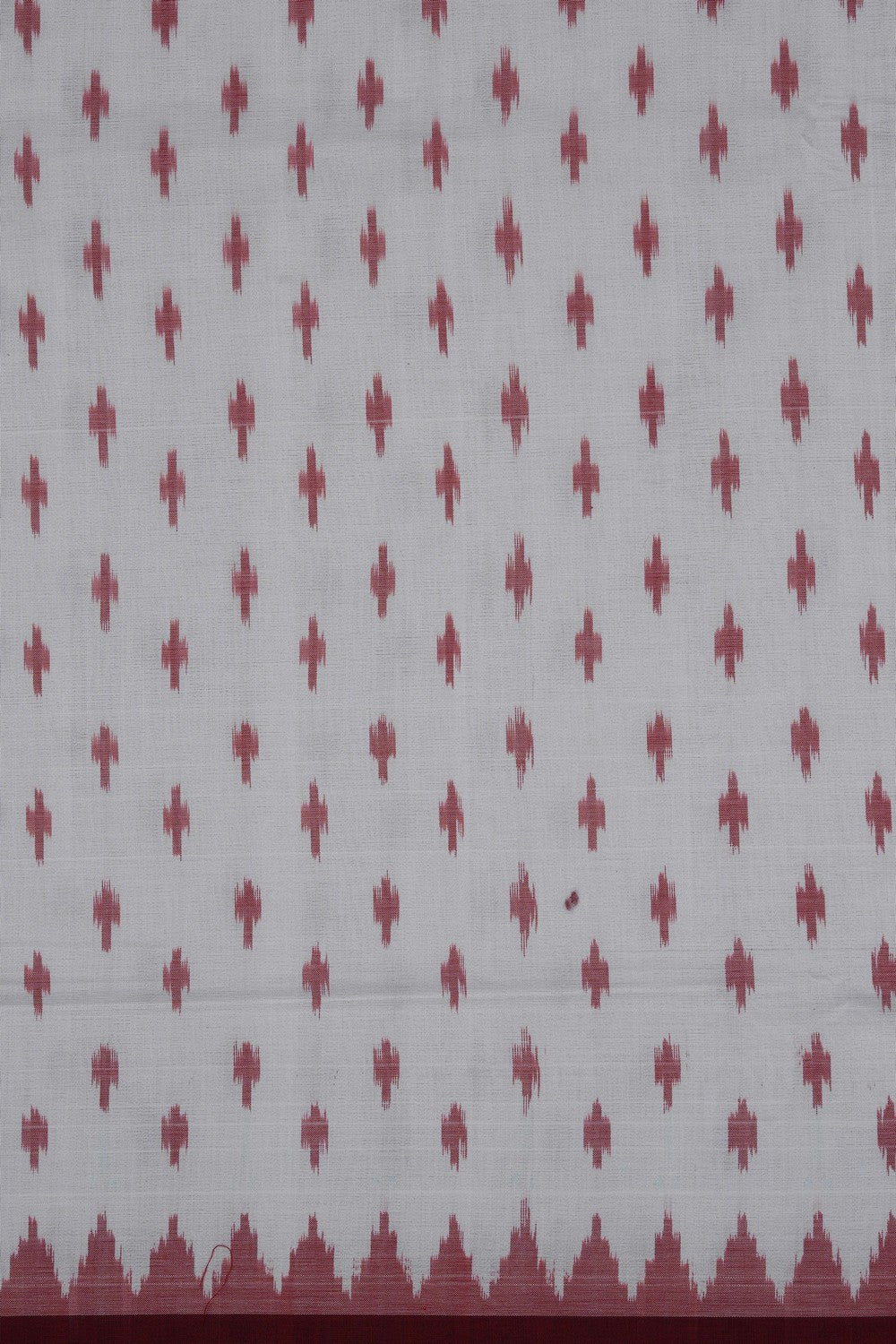 Image of White Pochampally Ikat Cotton Saree