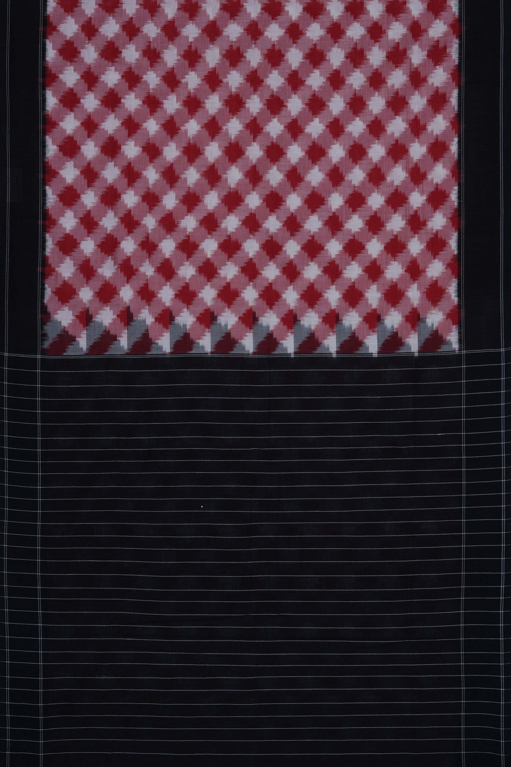 Image of Red Pochampally Ikat Cotton Saree