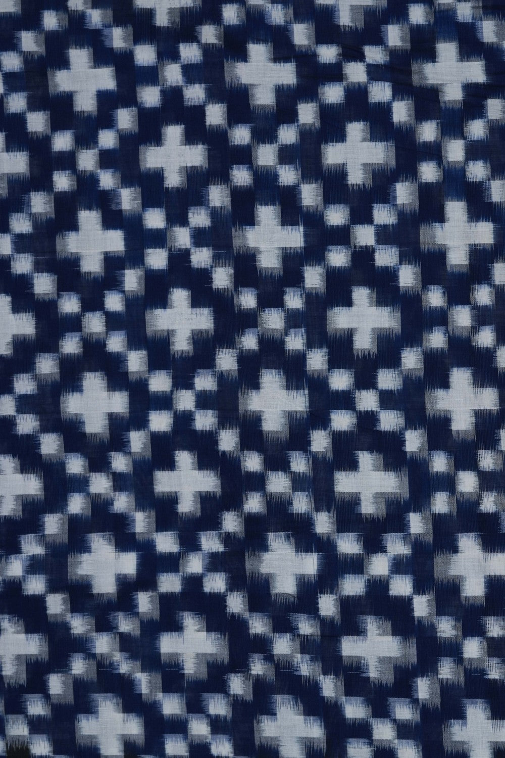 Image of Navy Blue Pochampally Ikat Cotton Saree